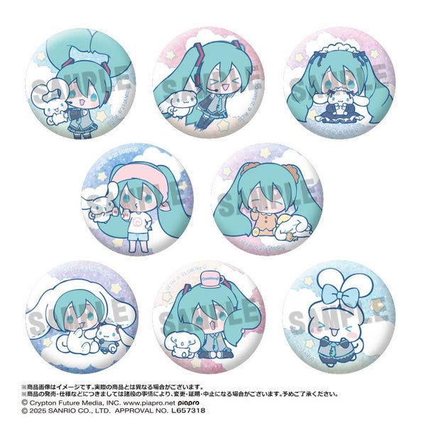 HATSUNE MIKU x CINNAMOROLL - YLL&Auml;TYS GLITTERI PINSSI