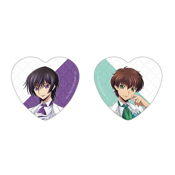 CODE GEASS - Lelouch OF THE REVELLION - HEARTH-SHAPED CAN BADGE SET